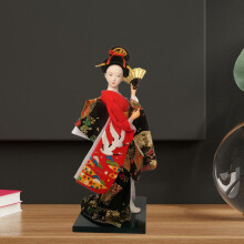 Poupée Geisha Japonaise Ethnique 9" - Poupée Geisha Asiatique pour Décoration de Table ou d'Étagère C