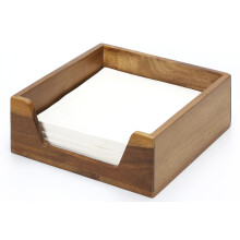 Porte-serviettes de table en bois style campagnard – Grande ouverture, pour serviettes de table et de cocktail, décoration pour plan de travail,