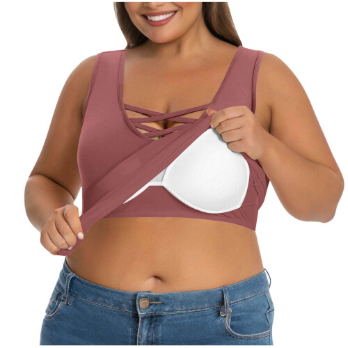 Γυναικεία αμάνικα μπλουζάκια σε μέγεθος plus size, μονόχρωμα, καμιζόλα με
