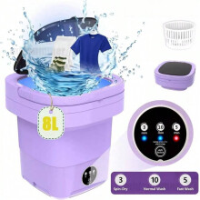8L Portable Mini Washing Machine, Foldable Spin Dryer for Underwear, Baby Clothes & Socks – Compatible with Apartments, Dorms & Travel
