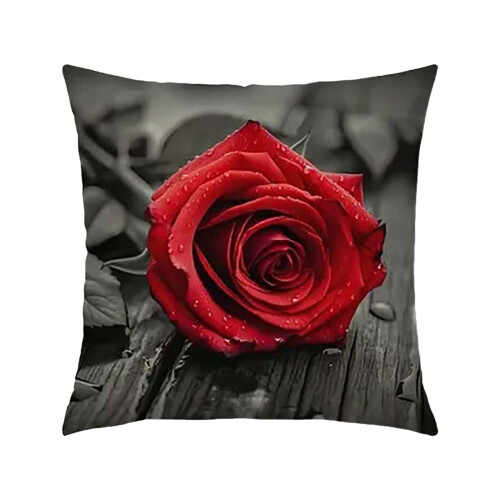 Funda de almohada de terciopelo rosa negra 45x45cm