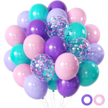 Ballons de fête roses et violets, 50 pièces, 30 cm (12 pouces), en latex – Anniversaire, Décoration sur le thème sous-marin – Compatibles