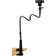 30-tommers webkamerastativ med tykk base og fleksibel svanehals – kompatibel med Logitech C930e/C920/Brio4K, GoPro Hero4-8