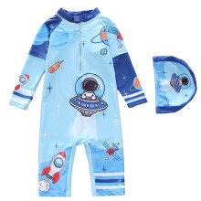 Boy's Long Sleeve UPF 50 Rash Guard Light Blue 2-3 Years