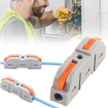 Hebel-Drahtverbinder (1 Eingang, 1 Ausgang), kompakte elektrische Drahtklemmen (28–12 AWG), wiederverwendbare Inline-Spleißverbinder mit Hebel,