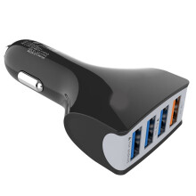 Portable 4 Port Car Charger Quick Charging Adapter USB Car Socket Adapter with Cord for Car Truck Navigation Cameras