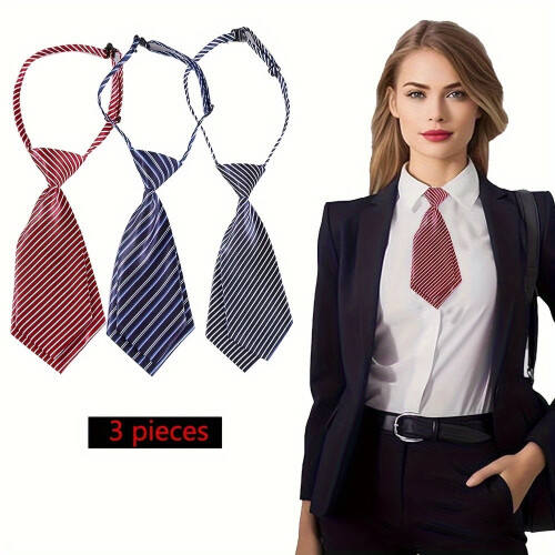 Γυναικείες Ριγέ Ρυθμιζόμενες Γραβάτες Elegant3pcs - Ματ Φινίρισμα, Ιδανικές για