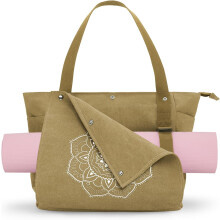 Yoga Mat Bag with Multi Pockets – Canvas Tote for Women & Men, Compatible with Standard Mats, Ideal for Pilates, Travel, Workout & Office