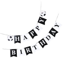 OULII Kit de décoration multicolore pour fête de football - Bannières pour anniversaires - Fournitures complètes pour une fête sur le thème du