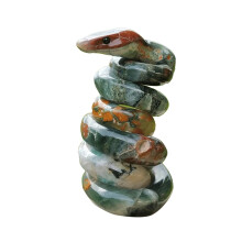 Figurine de serpent en pierre naturelle fabriquée à la main – Sculpture décorative unique pour la maison ou le bureau, statue d'animal en