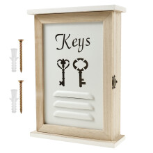 Wall Key Holder with 6 Hooks, Decorative Key Rack Hanger, Wall Cabinet Box Easy to Install for Entryway Doorway Hallway