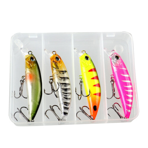 4-teiliges Angelköder-Set, 8 g/6,5 g, Minnow-Angelzubehör, sinkend, Weitwurf, Wasser, Hartköder