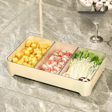 Plateau de cuisine amovible à compartiments avec égouttoir pour plats à fondue, plateau ménager, plateau de préparation des ingrédients
