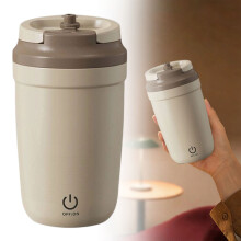 Mug à café à agitation automatique amélioré 2026 (16,5 x 9,5 cm) – 1 mug portable rechargeable en acier inoxydable pour la maison/les voyages