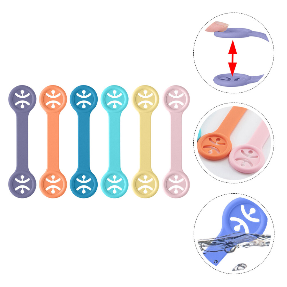 6Pcs Adjustable Bib Clamp Tpr Avoid Stains For Feeding Time Purple