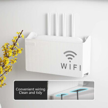 Shelf Wall Mount WiFi Router Storage Box Modem Cable Router Cover Organized Power Strip Cable Management Hider Rack by plastic Need Assembly