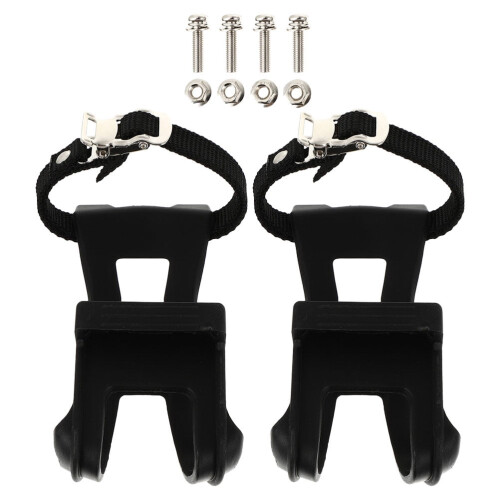 1Set Bendable Black Bicycle Toe Cage with Straps Durable Replaceable Toe Clips