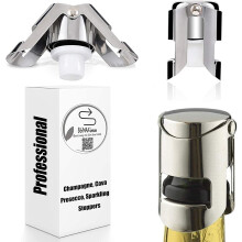 Bouchon de scellage pour champagne, lot de 3 bouchons en acier inoxydable pour bouteilles de vin mousseux, avec un bouchon plus long, accessoire