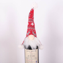 Décoration de Noël Poupée sans visage Porte-bouteille de vin Sac à vin