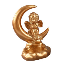 Elegant Carved Resin Moon Angel Figurine Candle-angelmoon