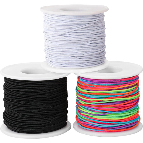 Sfoară elastică pentru confecționare brățări, 1 mm, curcubeu