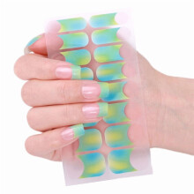 Pegatinas de uñas con purpurina, diseño de punta francesa, 24 unidades