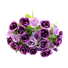 21 rose gialle di seta con steli lunghi