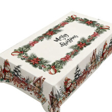 Christmas tablecloth water-resistant snowman deer design