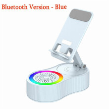 Altavoz Bluetooth con soporte para teléfono, batería externa y luces RGB.