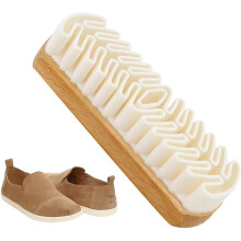 Upgraded Suede Brush & Eraser for Shoes, Bags, Jackets, Purses, Sofas – Wooden Handle, Stain Eraser, Leather Cleaning Brush (1)