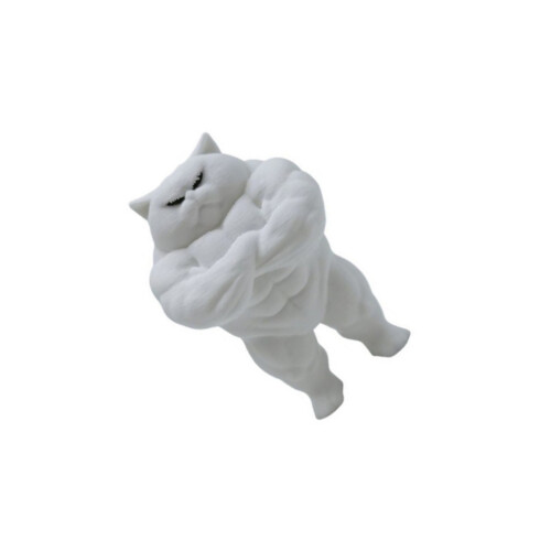 Staande Kitten Sculpture 3D-Gespierde kat die h vasthoudt