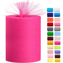 Rolo de tule de 15 cm x 91,4 m – 24 cores para artesanato
