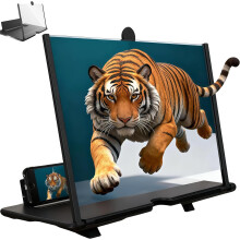 3D HD Foldable Phone Screen Magnifier, Lightweight & Portable, Compatible with All Smartphones (Red, 12in)