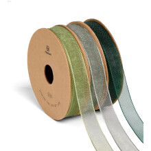 Cinta de organza verde de 3/8" x 30 yardas (3 rollos)