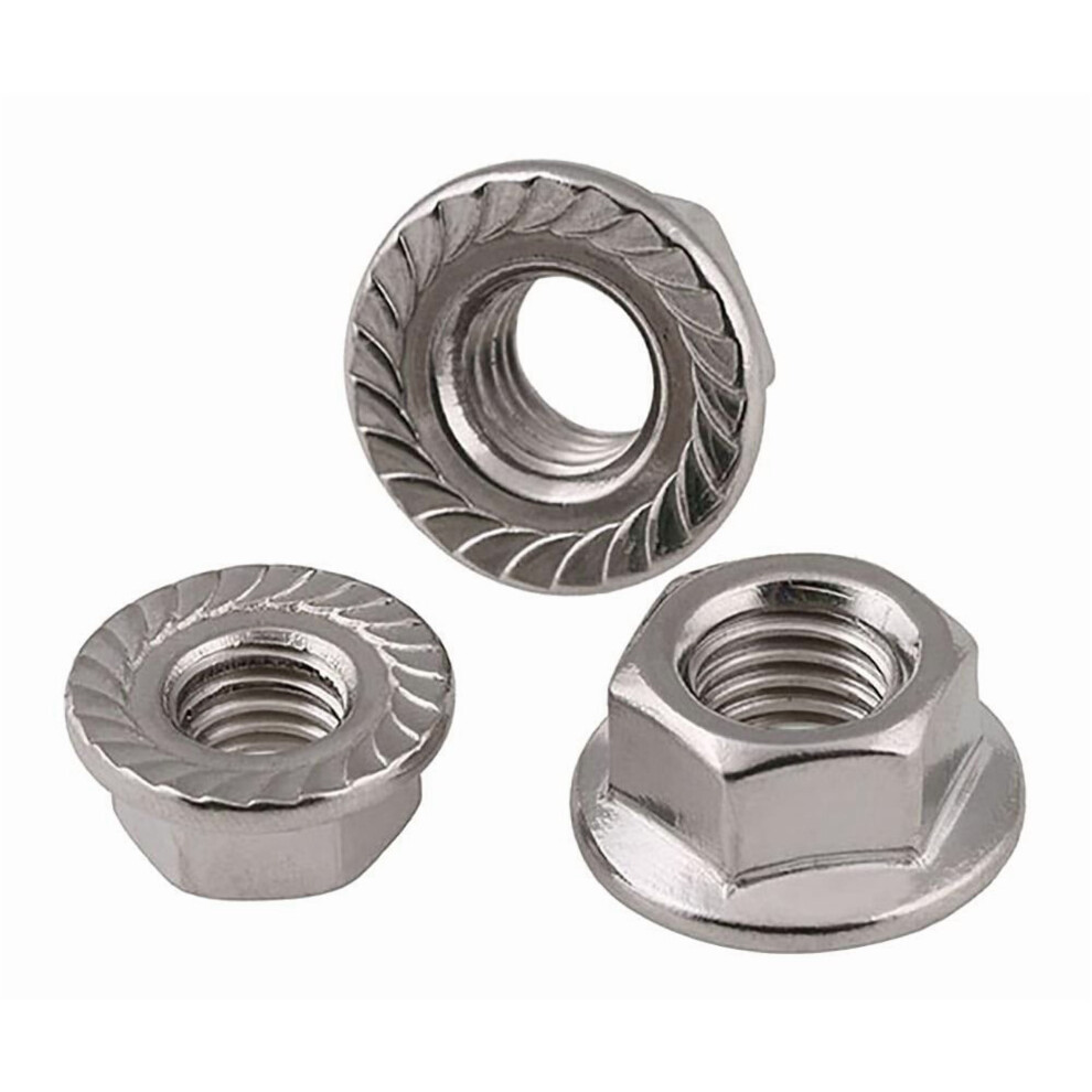 Hex Serrated Spinlock Flange Nuts M4 M5 M6 M8 M10 M12 201 Stainless Steel Hexagon Locknut Lock Nuts 9558633951844