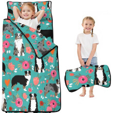 Australian Shepherd Nap Mat for Toddlers with Flower Design