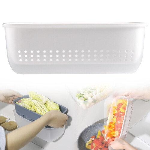 2-in-1 Doppelwandiges Siebschüssel-Set, Kunststoff 1