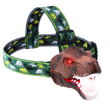 Dinosaurier-Stirnlampe für Kinder – Wiederaufladbare LED, leuchtende Augen