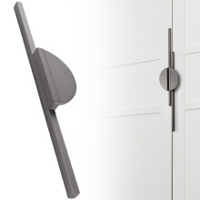 Poignées de meuble demi-lune modernes grises, poignée de tiroir en métal de 30 cm (11,81 po), 1 pièce – Compatible avec les armoires de salle