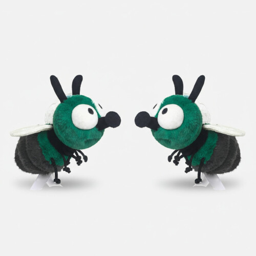 Grumpy Fly Plüschtier, weiches Stofftier, 2 Stück