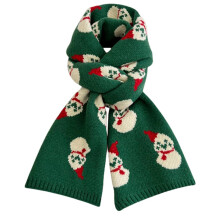 Cachecol feminino extra longo de tricô com estampa de flocos de neve natalinos, macio, aconchegante e estiloso, acessório perfeito para o frio.