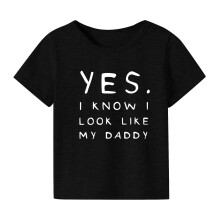 Kinderen, peuters en baby's, meisjes, lente/zomer, T-shirt met korte mouwen en letterprint, katoenen top, casual speelkleding voor elke dag, Z01