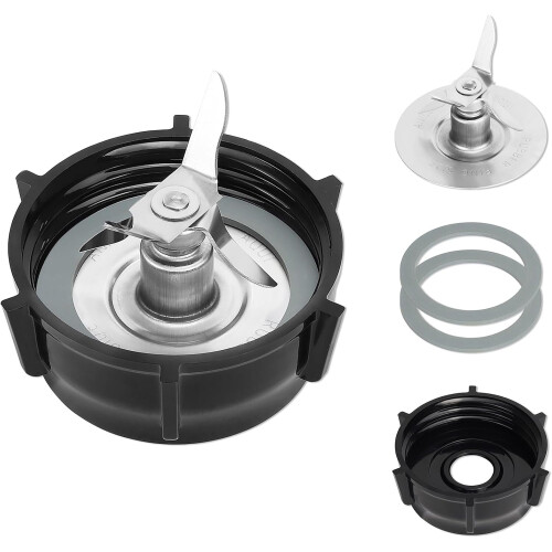 CNF blender reservedele kompatible med Oster blender: Isblade, ABS-base, rustfri stålblad, 2 gummi-O-ringe