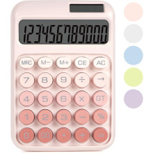 Calculator mecanic cu comutator, butoane mari, 12 cifre cu energie solară/baterie, LCD mare, verde drăguț – compatibil cu utilizarea la birou