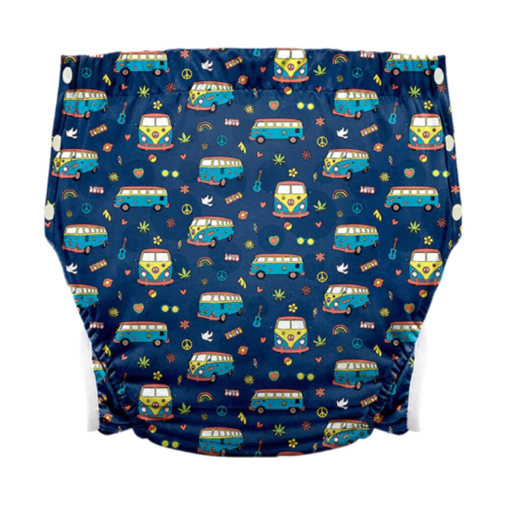 Adult Cloth Diaper Comfortable to Wear Waterproof Sturdy with Snaps Incontinence Bus XL