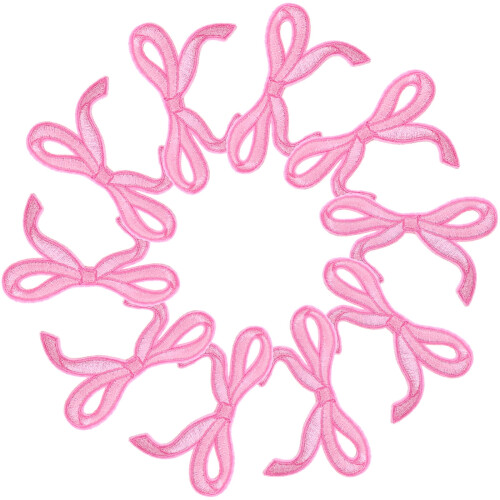 Intricate Embroidered Bow Patches Material for DIY Projects
