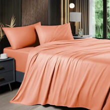 4-teiliges Kingsize-Bettwäscheset aus Bambusviskose mit tiefen Taschen (40 cm), atmungsaktiv und weich, seidig-weiche Bettwäsche in Hotelqualität