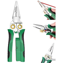 8-in-1 Wire Stripping Pliers with Voltage Tester, Multi-function Electrician's Tool, Compatible with Standard Wires