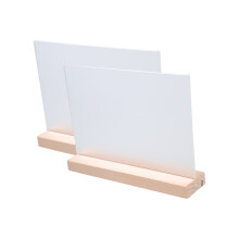 2PCS Acrylic Display Stands with Base Poster Stands Double Side Clear Acrylic Sign Holder for Restaurant Cafe