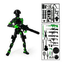 Gearticuleerde rode actiefiguurset met meer dan 30 accessoires.